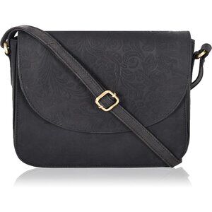 Genuine Leather E.black Crossbody Purse Women Adjustable Strap Zipper Pockets